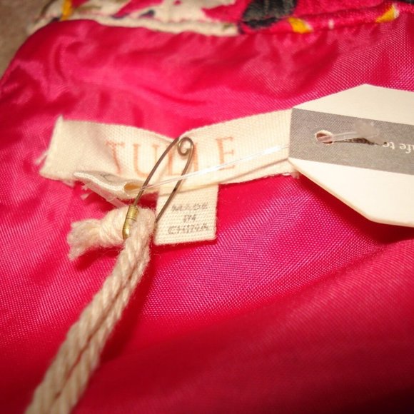 TULLE Mini Skirt Pleats Marble Fall Floral Garden Quilted Material Womens L NEW - Picture 5 of 7